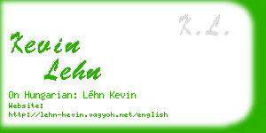 kevin lehn business card